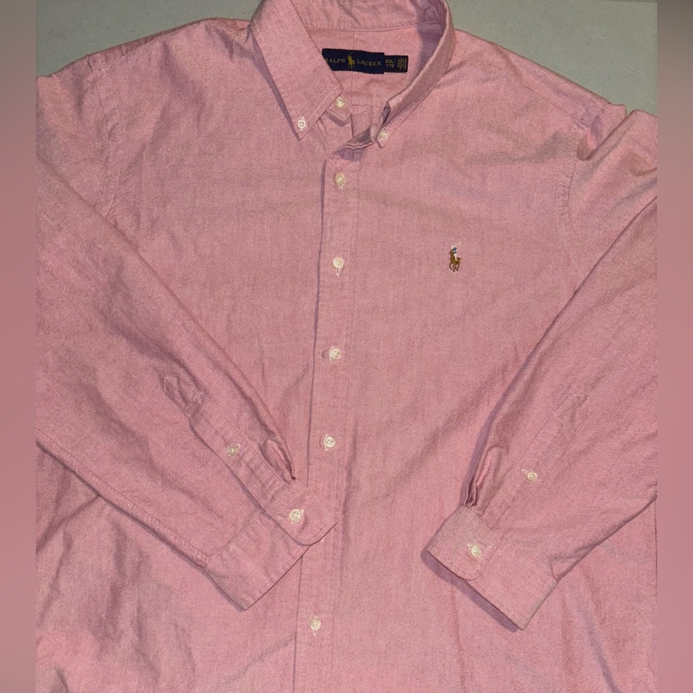 Blue Label Polo Ralph Lauren Americana Classic Iconic Pink Oxford XXL EUC